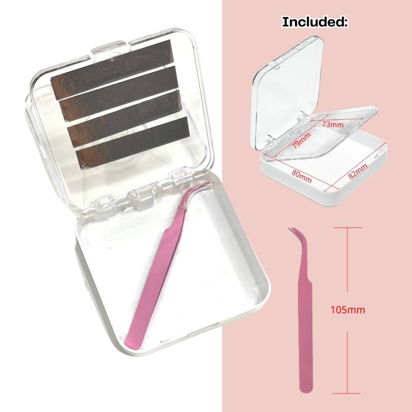 Mini Double-Layer Travel Case + Mini Tweezers