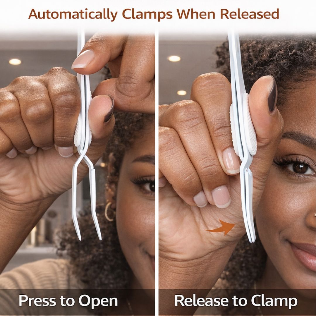 Self-Closing Reverse Tweezers for False Lashes