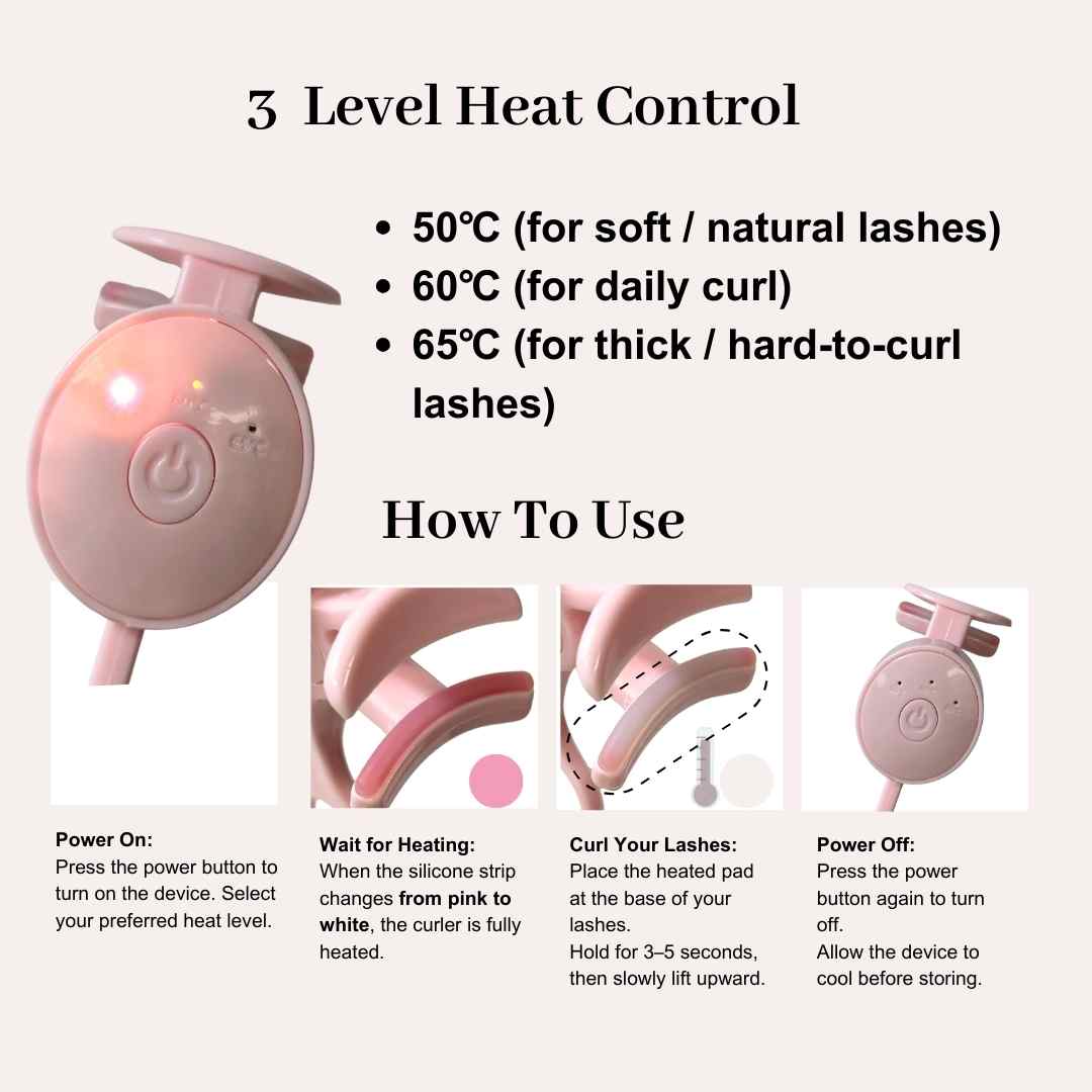 Wide-Angle Heated Lash Curler — No-Pinch Design for Instant Lift & Long-Lasting Curl