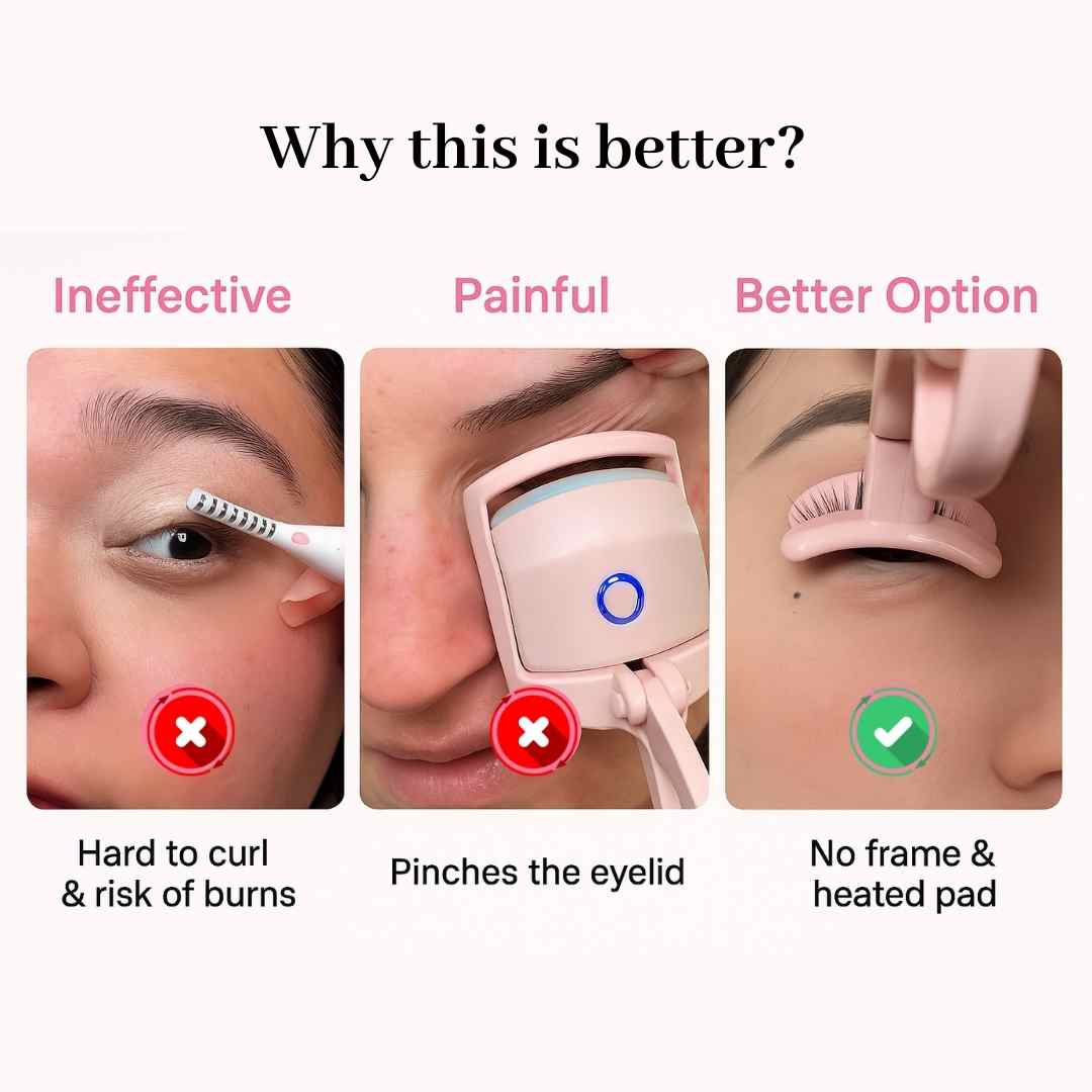 Wide-Angle Heated Lash Curler — No-Pinch Design for Instant Lift & Long-Lasting Curl