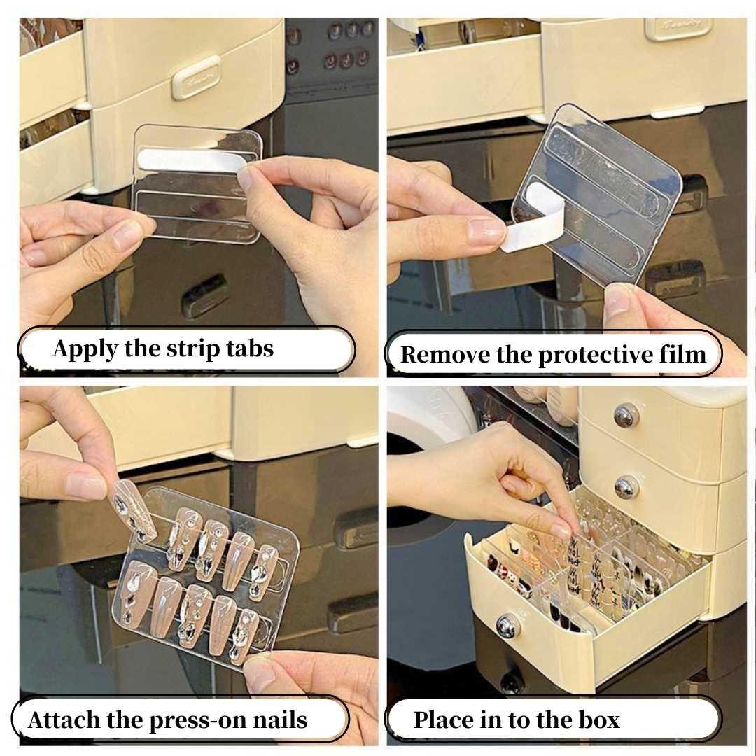 Nails Storage Drawers with Stackable Display Trays, Multi-Layer DIY Drawer Case