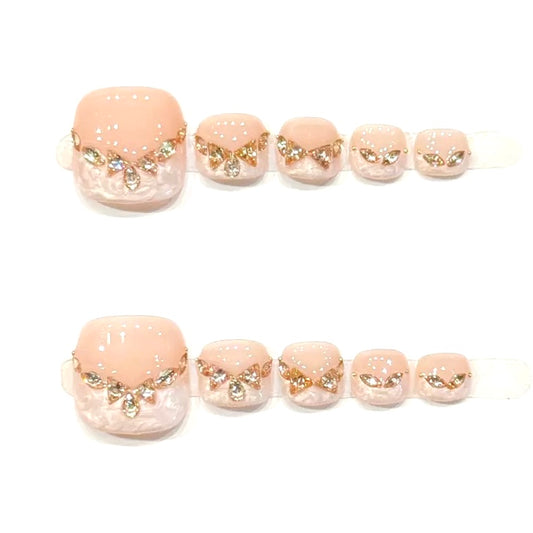 Pearl French (Toe Press-ons)