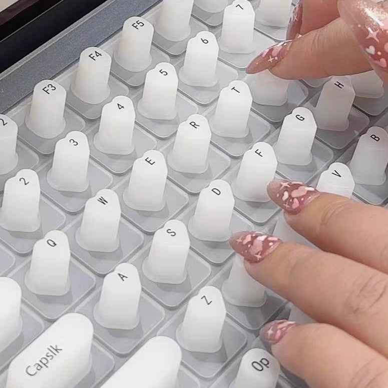 Using Toes Keyboard 3D Keyboard Cover For Long Nails – hanakoko