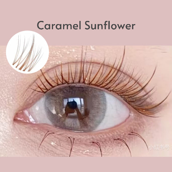 Caramel Brown Sunflower Lashes Mixed Length