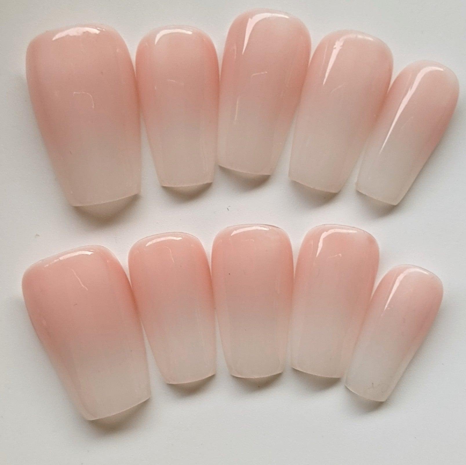 Ombre baby peach color press-on nails – hanakoko