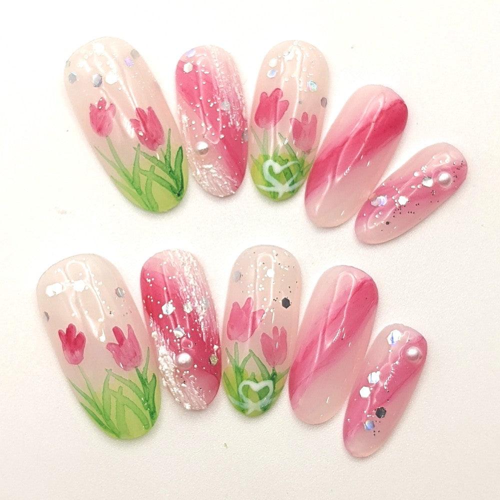 nails with different designs on them