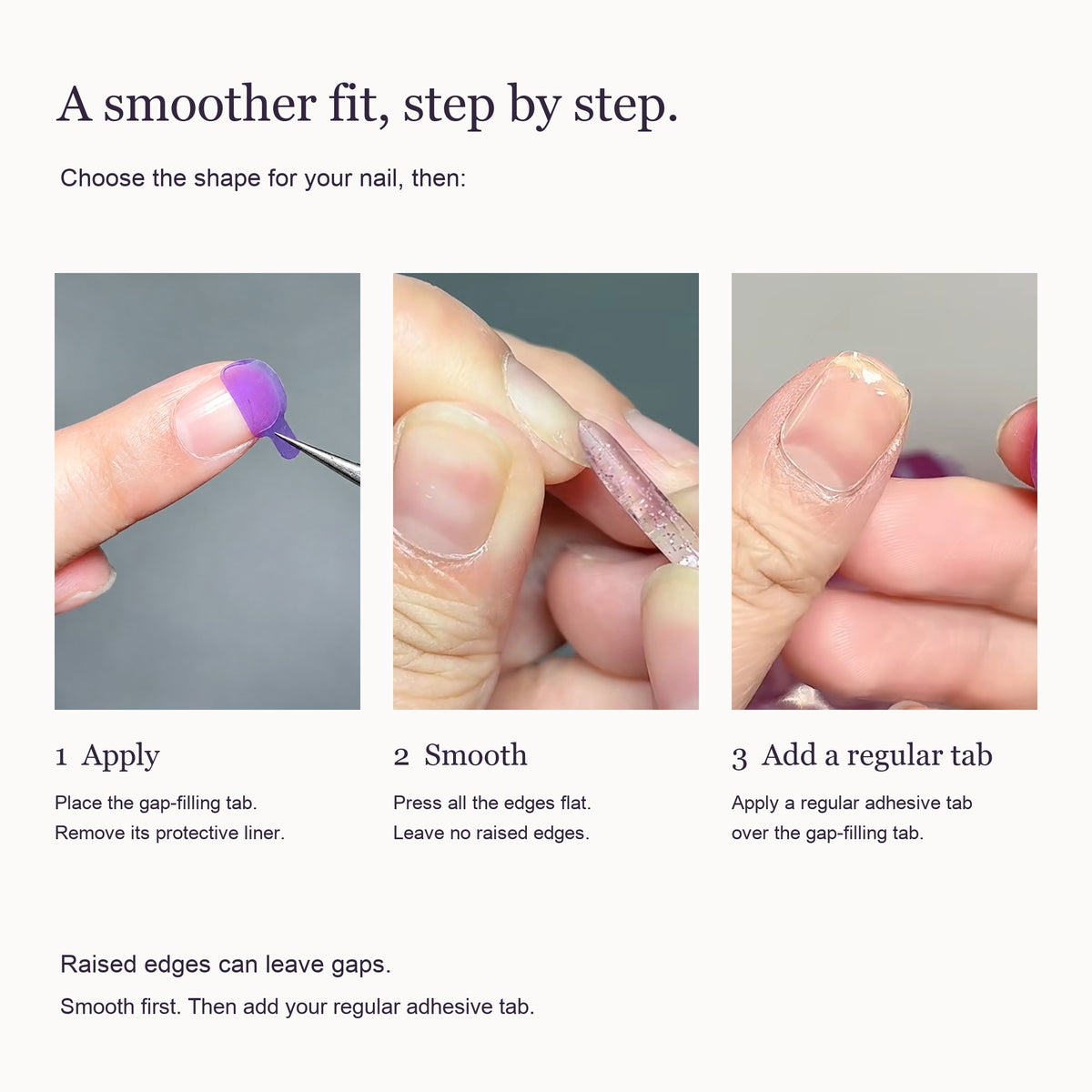 Gap-Filling Tabs for Press-On Nails