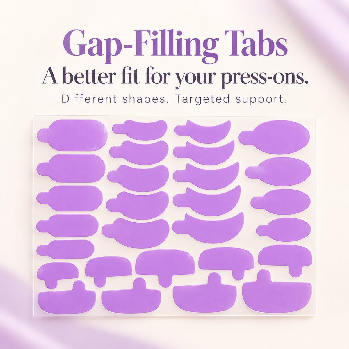 Gap-Filling Tabs for Press-On Nails