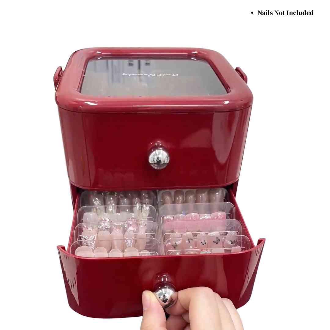Nails Storage Drawers with Stackable Display Trays, Multi-Layer DIY Drawer Case