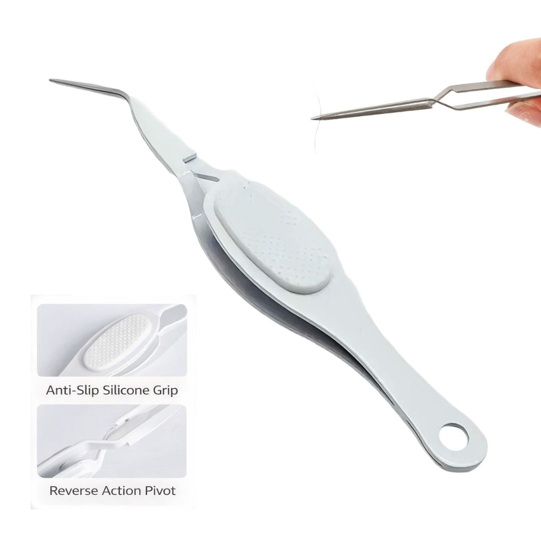 Self-Closing Reverse Tweezers for False Lashes