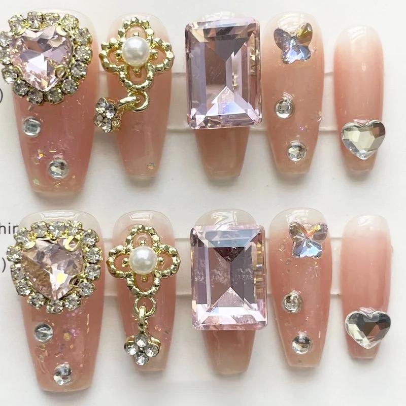 nails detailed with diamonds and rubies – hanakoko